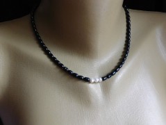 Náhrdelník - černý a modrý