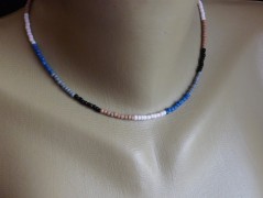 Náhrdelník - černý a modrý
