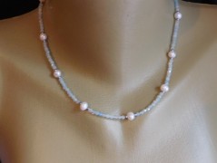 Náhrdelník - černý a modrý