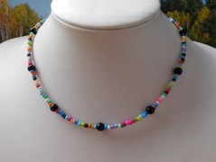 Náhrdelník - černý a modrý