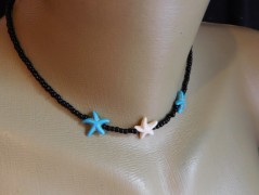 Náhrdelník - černý a modrý