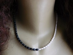 Náhrdelník - černý a modrý