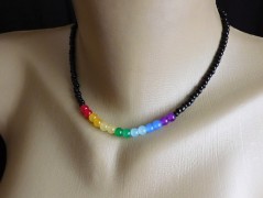 Náhrdelník - černý a modrý