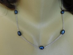 Náhrdelník - černý a modrý