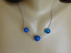 Náhrdelník - černý a modrý