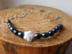 Náhrdelník - černý a modrý