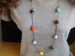 Náhrdelník - černý a modrý