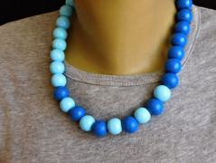 Náhrdelník - černý a modrý