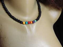 Náhrdelník - černý a modrý