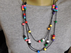 Náhrdelník - černý a modrý