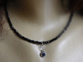Náhrdelník - černý spinel ,zirkon