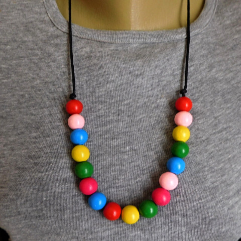 Náhrdelník-barevné léto dřevo náhrdelník barvičky 