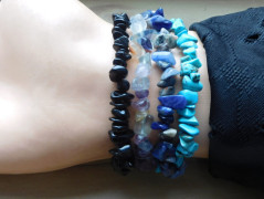 Náhrdelník - černý a modrý