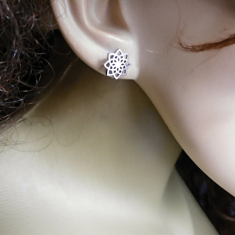 Naušnice nerezové malá mandala nerez mandala naušnice napichovátka 