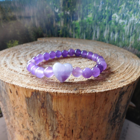 Náramek ametystový náramek ametyst nerez 