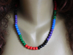 Náhrdelník - černý a modrý