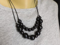 Náhrdelník - černý dřevěný