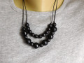 Náhrdelník - černý dřevěný