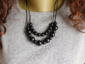Náhrdelník - černý dřevěný
