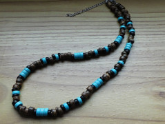Náhrdelník - černý a modrý