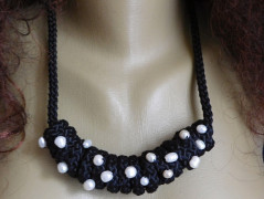Náhrdelník - černý a modrý