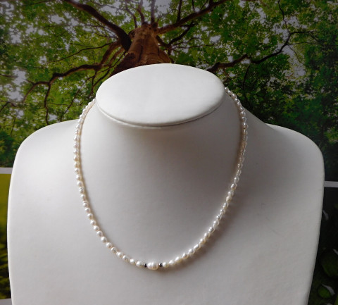 Náhrdelník z pravých perliček náhrdelník nerez bílé perly 
