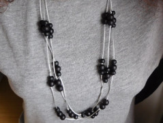 Náhrdelník - černý a modrý