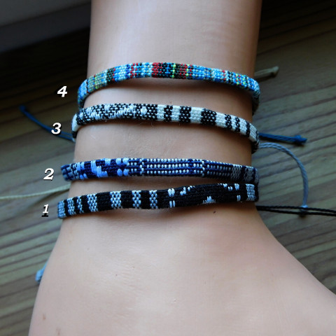 Náramky textilní tkané náramek barevný tkaný 