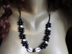 Náhrdelník - černý a modrý