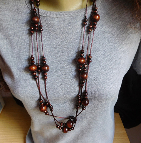 Náhrdelník - čokoládový dřevo náhrdelník hnědá delší 