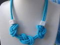 Náhrdelník - modrotyrkysový lankový