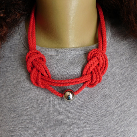 Náhrdelník červený lankový náhrdelník červené lanko 