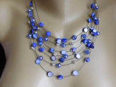 Náhrdelník - černý a modrý