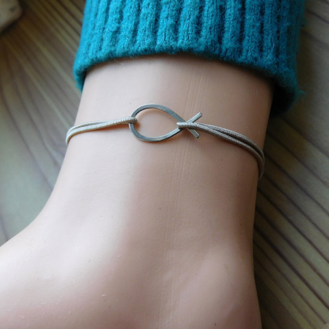 Náramek- nerezová rybka náramek textil nerez 