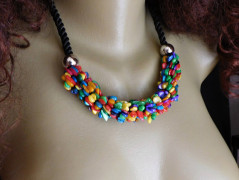 Náhrdelník - černý a modrý