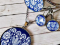 náušnice Folklor modrotisk