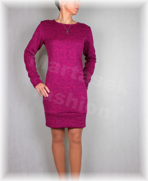 Šaty -hřejivé 3(více barev) červená fialová šaty zimní podzimní hřejivé vínová volnočasové svetrovina 