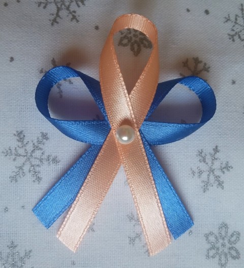 Meruňkovo-modré svatební vývazky mašle svatba kytička kytka mašlička svatební mašličky vonička vývazky vývazek voničky 