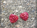 Červené srdce - náušnice