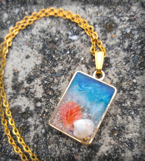 Kousek moře - obdélník šperk moře doplněk náušnice mušle léto písek oceán dovolená exotika pláž 