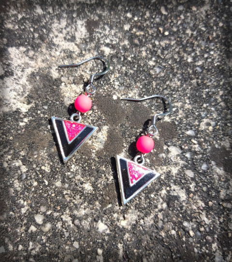 Neonové trojúhelníčky no.3 šperk doplněk náušnice neon korálek trojúhelník neonová trojúhelníček neonka 