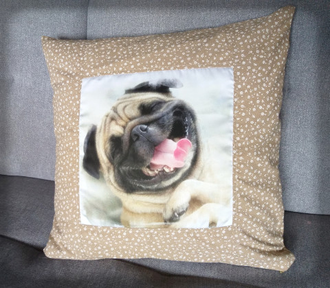 Povlak na polštářek - mopsík dekorace pes pejsek polštář polštářek dítě štěně povlak mops mopsík pugy 