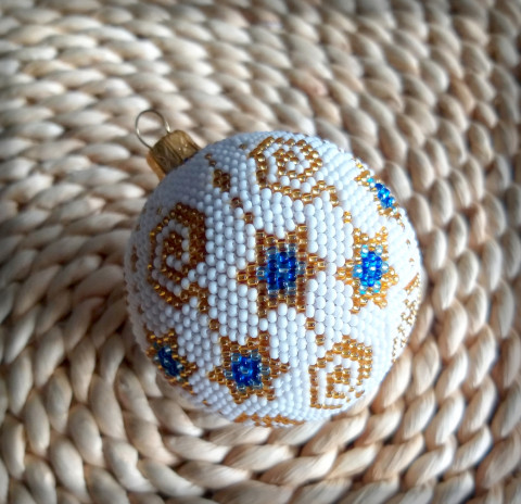 Baňka háčkovaná z korálků no.15 dekorace korálky vánoce sada ozdoba baňky koulička set vánoční ozdoba ozdůbka na stromeček baňka vánoční stromeček 