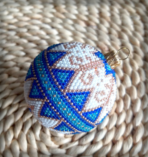 Baňka háčkovaná z korálků no.16 dekorace korálky vánoce sada ozdoba baňky koulička set vánoční ozdoba ozdůbka na stromeček baňka vánoční stromeček 