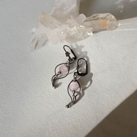 Kunzitky - náušnice šperk náušnice růžová patina tiffany cínované minerály kunzit 